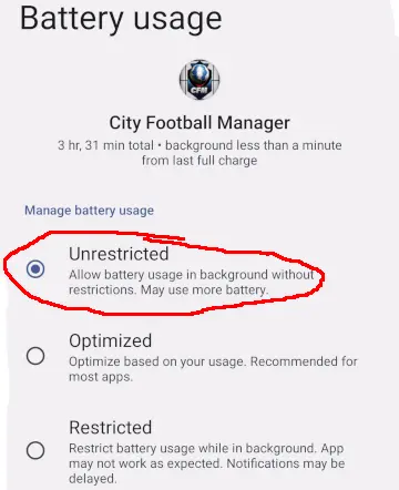 Battery Settings Image